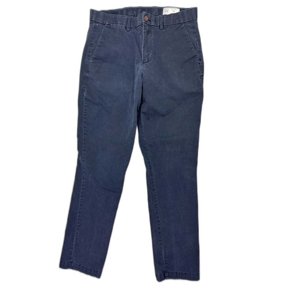 Gap Size 31X32 Mens Chino Pants Slim (Actual Inseam 30.5) Dark Blue